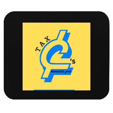 Discover Tax Cent's Blue Logo Yellow Back Mouse Pads