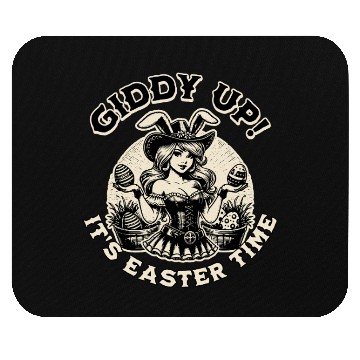 Discover Giddy Up It Is Easter Time! Western Cowgirl EASTER Mouse Pads