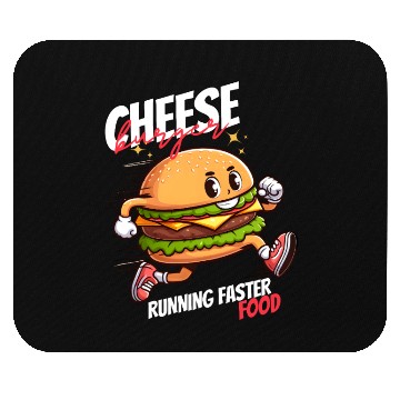 Discover Cheese burger running faster food Mouse Pads