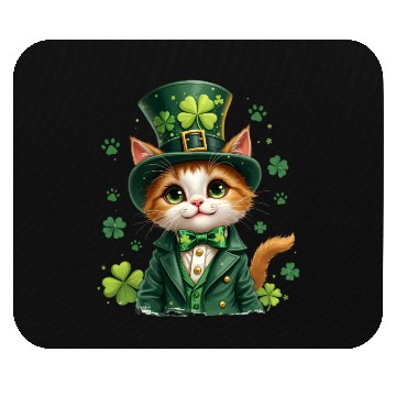 Discover Shamrock Irish Cat St Patricks Day Mouse Pads