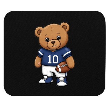 Discover Teddy bear football player Mouse Pads