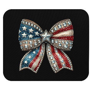 Discover Patriotic Rhinestone Bow Mouse Pads