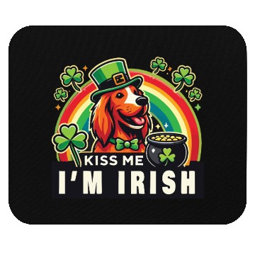 Discover Kiss Me I'm Irish Dog St. Patrick's Day Mouse Pads