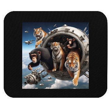 Discover Tigers and chimpanzees and bears spacecraft Mouse Pads