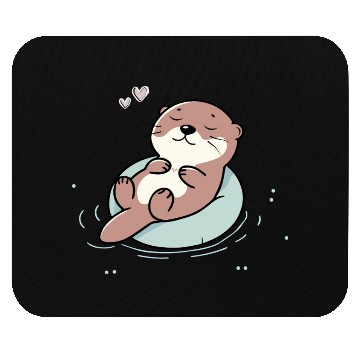 Discover Relaxed Otter – Cute Animal Illustration Mouse Pads
