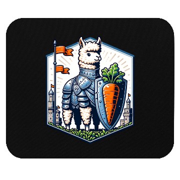 Discover Llama Knight With Carrot Shield Adventure Mouse Pads