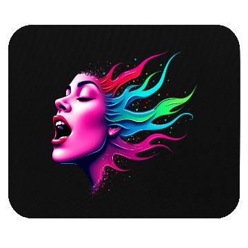 Discover Neon Soundwave Face - Music Lovers Mouse Pads