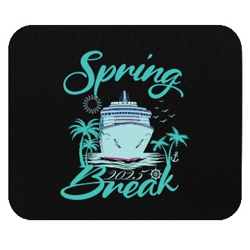 Discover Spring Break 2025 Cruise Ship Retro Design Mouse Pads