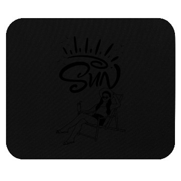 Discover Woman sitting on beach chair under the Sun, Summer Mouse Pads
