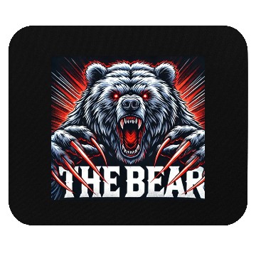 Discover Black White Illustrated The Bear Mouse Pads