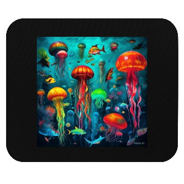 Discover Jellyfish atomic and neon. Mouse Pads