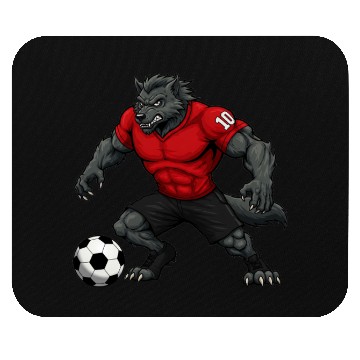 Discover Wolf footballer Mouse Pads