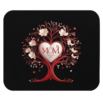 Discover 3D Heart Family Tree - Mom, the Heartbeat of Life Mouse Pads