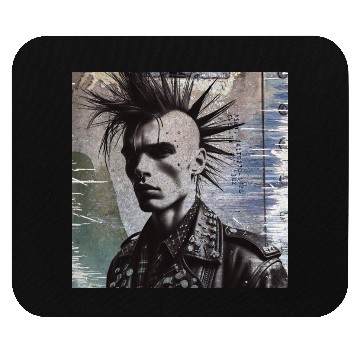 Discover punk on a grunge background Mouse Pads