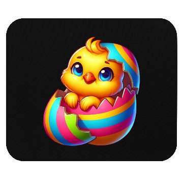 Discover Cute Chick Cartoon Colorful Easter Egg Hatching Mouse Pads