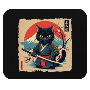 Discover samurai cat Mouse Pads