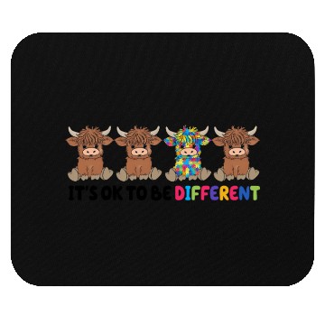 Discover Unique & Proud – Autism Awareness Highland Cow Mouse Pads