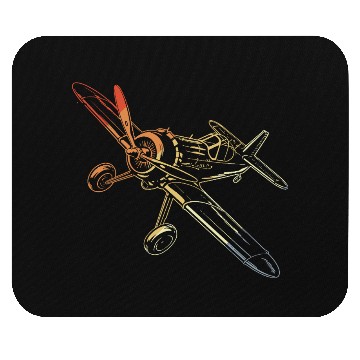 Discover Vintage Propeller Aircraft Line Art Mouse Pads