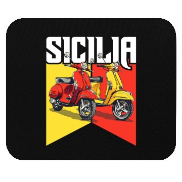 Discover Sicilia Flag Mouse Pads - Sicilian Scooters Sicily