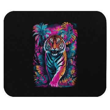 Discover Psychedelic Tiger in Vibrant Jungle Design Mouse Pads