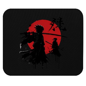 Discover Shadow Samurai Warriors Under Blood Moon Mouse Pads