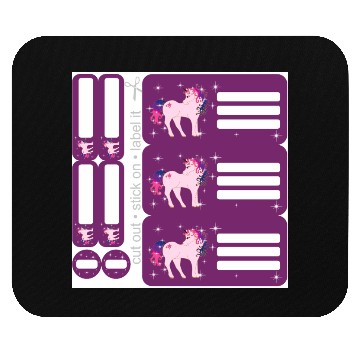 Discover DIY Sticker Set - Fantasy Unicorn Purple - 9 Mouse Pads