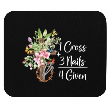 Discover 1 Cross 3 Nails 4 Given Christian He is Risen Mouse Pads