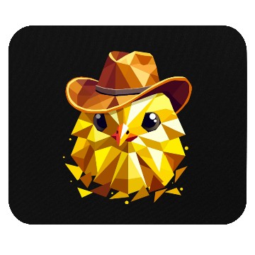 Discover Cute chick with a stylish cowboy hat Mouse Pads