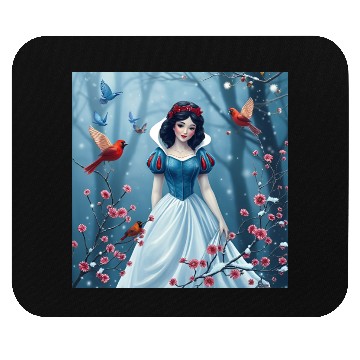 Discover Snow White fantasy with birds. Mouse Pads