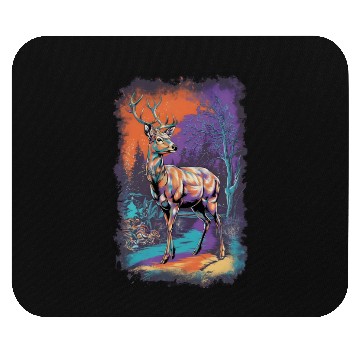 Discover Colorful deer in the forest Mouse Pads