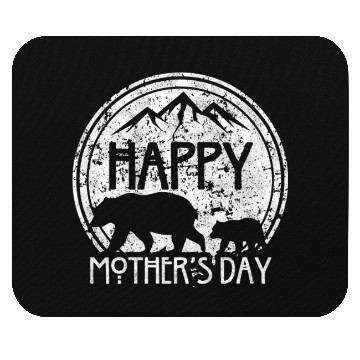 Discover Happy Mother's Day Mama Bear and Cub Mouse Pads