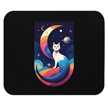 Discover Celestial Cosmic Cat Mouse Pads