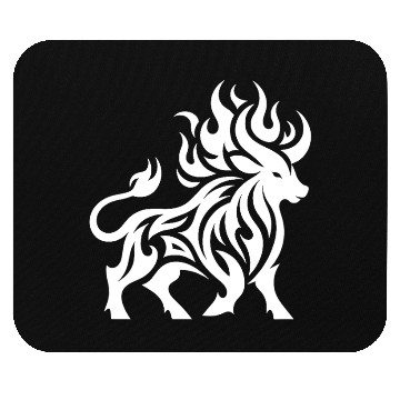Discover Elegant Wild Burning Bull Tattoo Style Mouse Pads