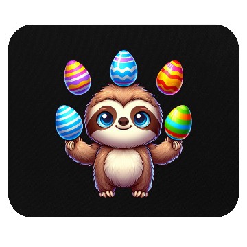 Discover Easter Sloth Egg Juggler colorful eggs Mouse Pads