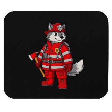 Discover Furry fireman Mouse Pads