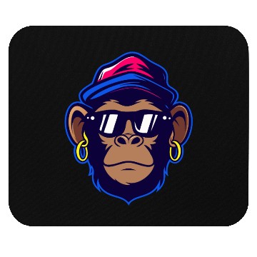 Discover Cool Monkey with Sunglasses Urban Cartoon Style Mouse Pads