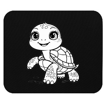 Discover Happy Turtle Coloring Fun Mouse Pads