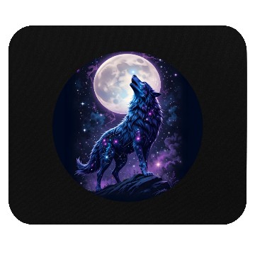 Discover Mystic Blue Wolf Mouse Pads