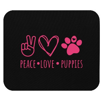 Discover Peace Love Puppies Mouse Pads