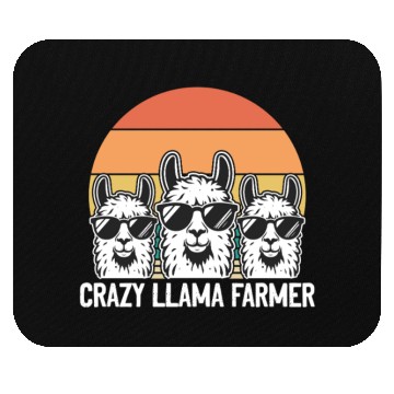 Discover Funny Alpaca Llama Farmer - Crazy Llama Farmer Mouse Pads