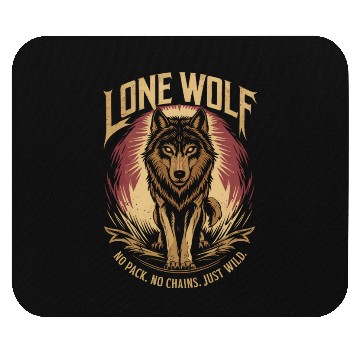 Discover Lone Wolf - No Pack, No Chains, Just Wild Mouse Pads