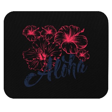 Discover Aloha Red Hibiscus Flower Mouse Pads