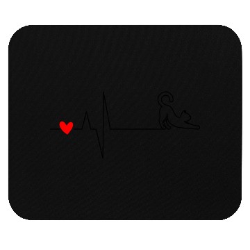 Discover Heartbeat cat yoga Mouse Pads