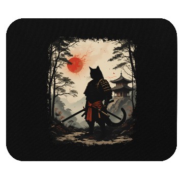 Discover Samurai Cat Warrior Mouse Pads Design