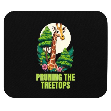Discover Gardener Giraffe - Pruning the treetops Mouse Pads