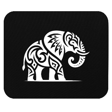 Discover Elegant Tattoo Elephant With Large Tusks Mouse Pads