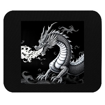 Discover A classic dragon breathing fire Merch Mouse Pads