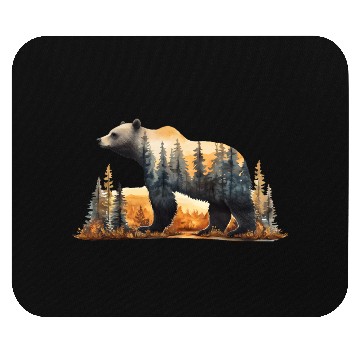 Discover Grizzly Bear Watercolor Illustration Mouse Pads