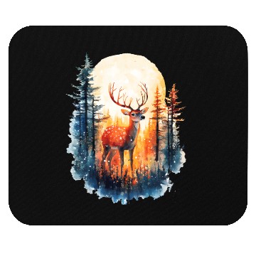 Discover Forest Deer Watercolor Illustration Mouse Pads