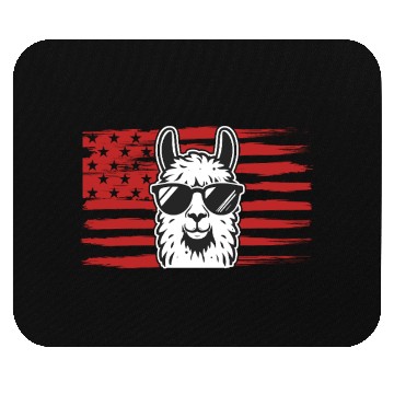 Discover Llama US Flag Llama Alpaca Mouse Pads